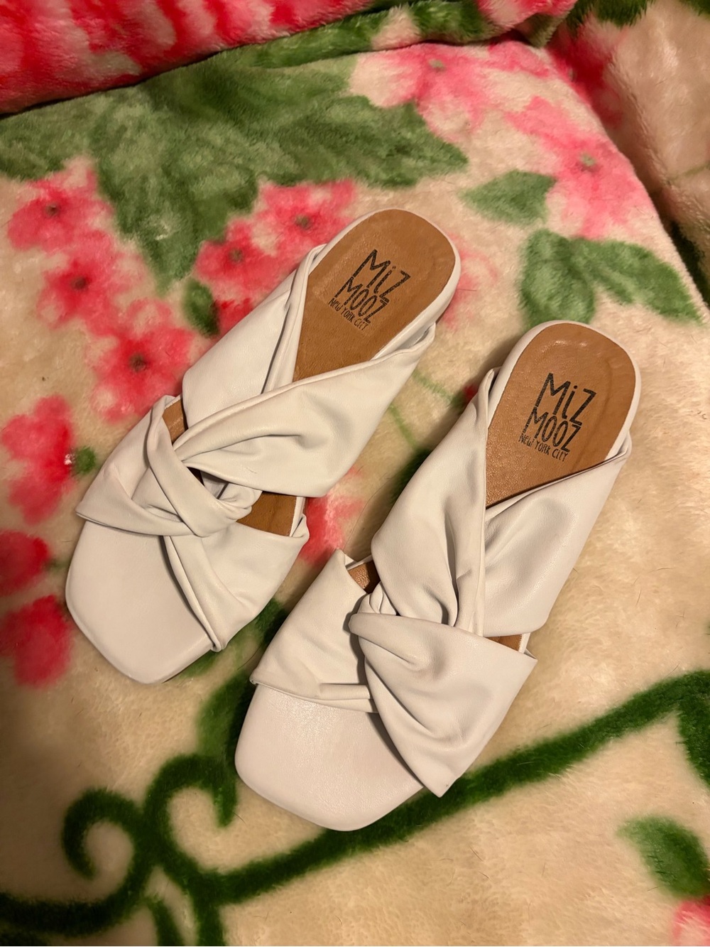 Miz Mooz Cream Knotted Slide Mules